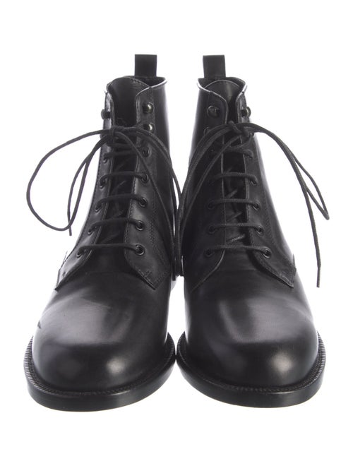 Saint Laurent Leather Lace-Up Boots