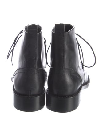Saint Laurent Leather Lace-Up Boots