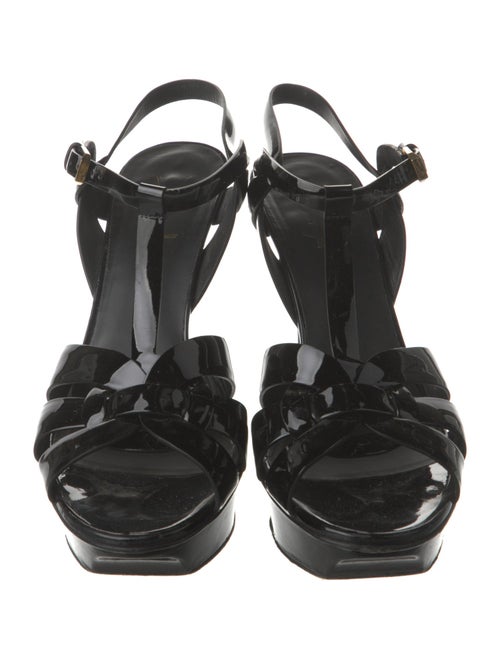 Saint Laurent Patent Leather T-Strap Sandals