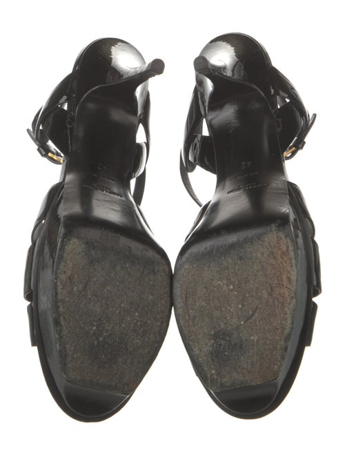 Saint Laurent Patent Leather T-Strap Sandals