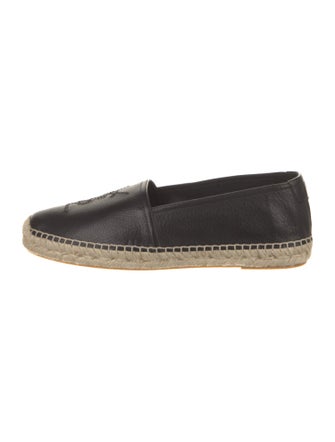 Saint Laurent Leather Whipstitch Trim Espadrilles