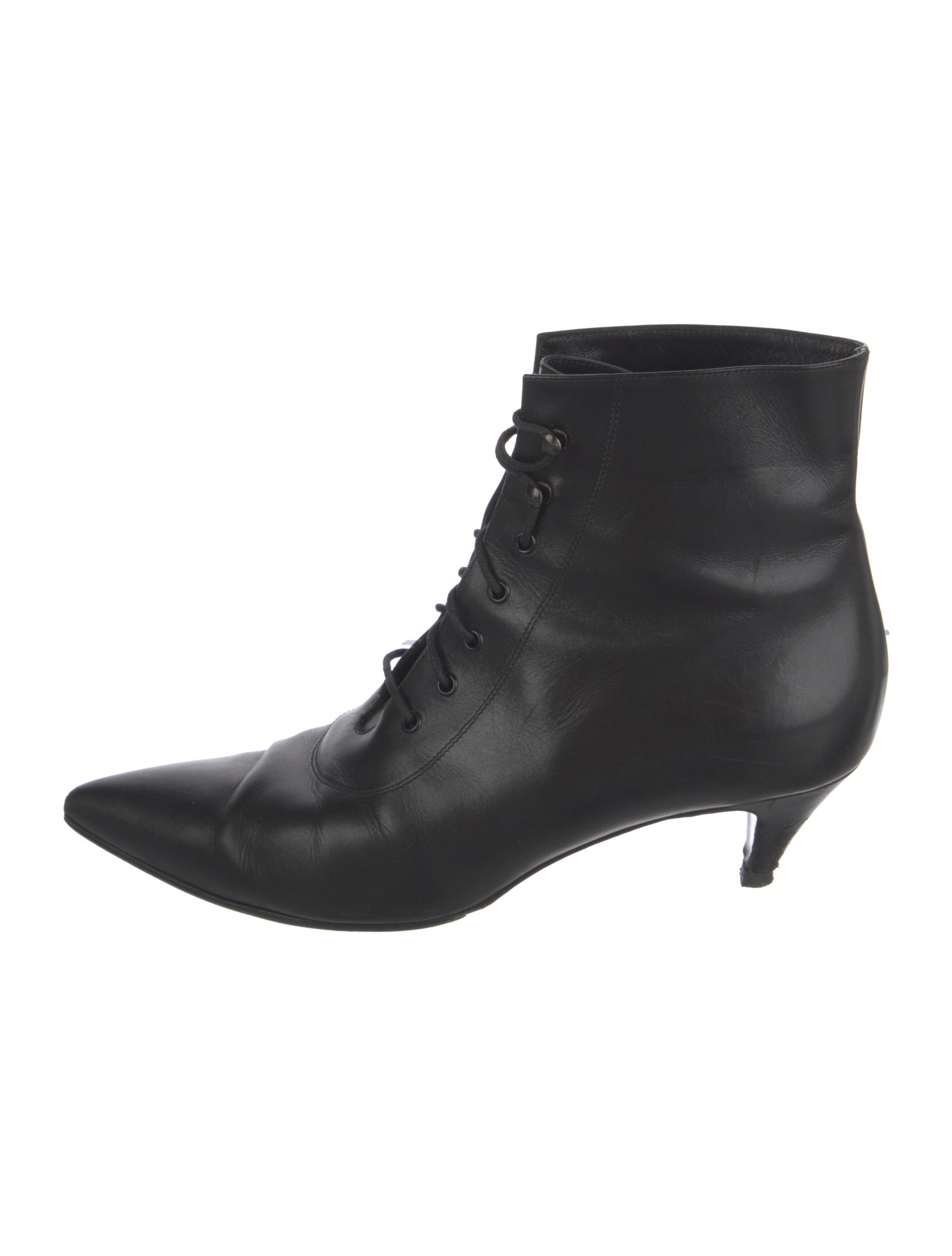 Saint Laurent Leather Lace-Up Boots