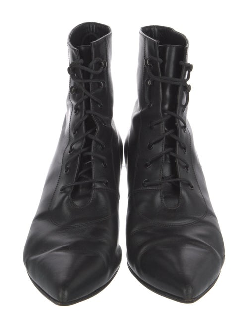 Saint Laurent Leather Lace-Up Boots