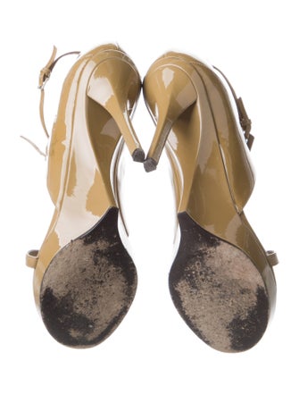 Saint Laurent Patent Leather T-Strap Sandals