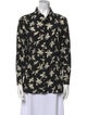 Saint Laurent Silk Floral Print Button-Up Top