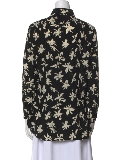 Saint Laurent Silk Floral Print Button-Up Top