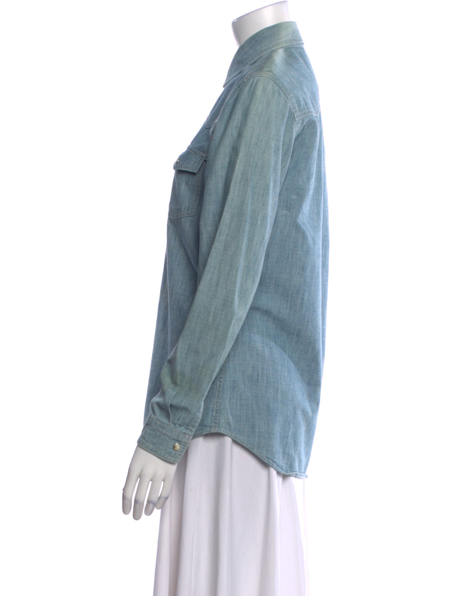 Saint Laurent Long Sleeve Button-Up Top