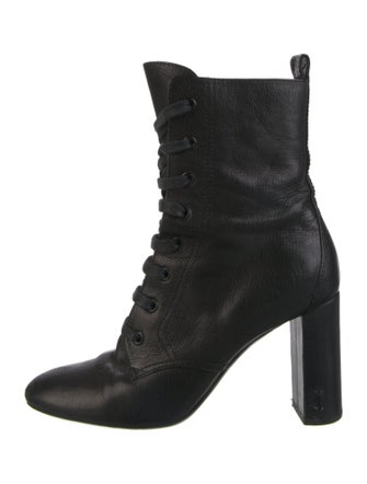 Saint Laurent Leather Lace-Up Boots