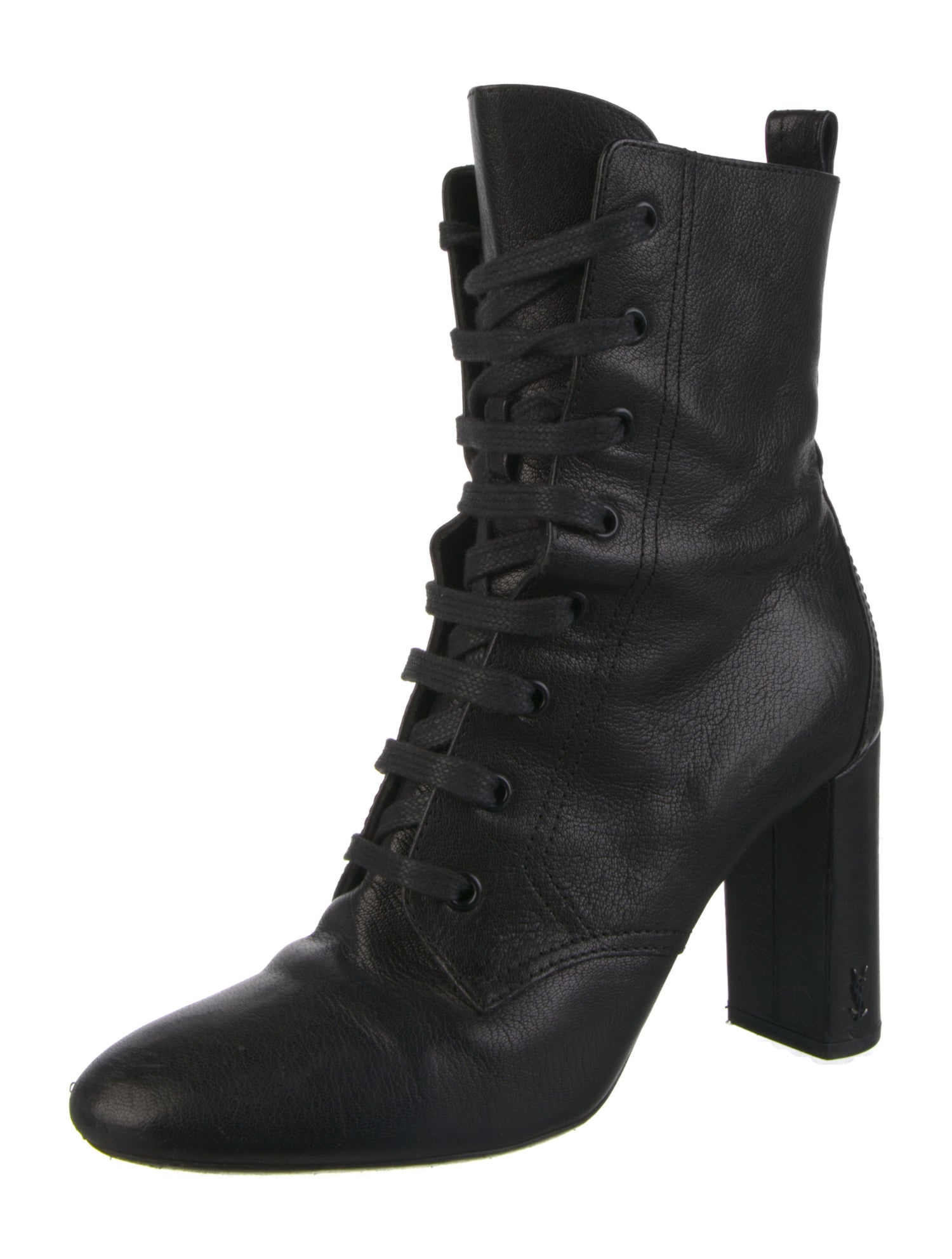Saint Laurent Leather Lace-Up Boots