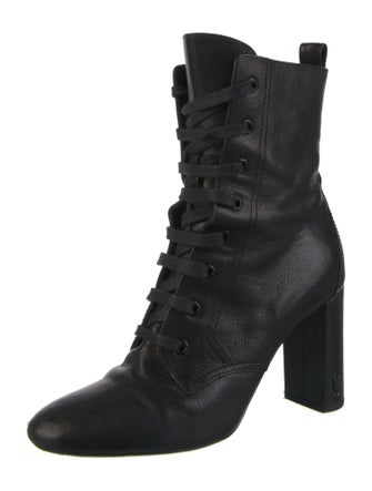 Saint Laurent Leather Lace-Up Boots