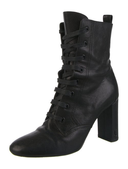 Saint Laurent Leather Lace-Up Boots