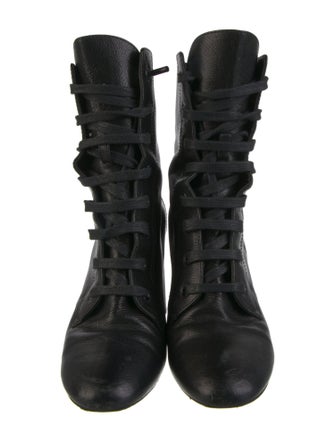 Saint Laurent Leather Lace-Up Boots