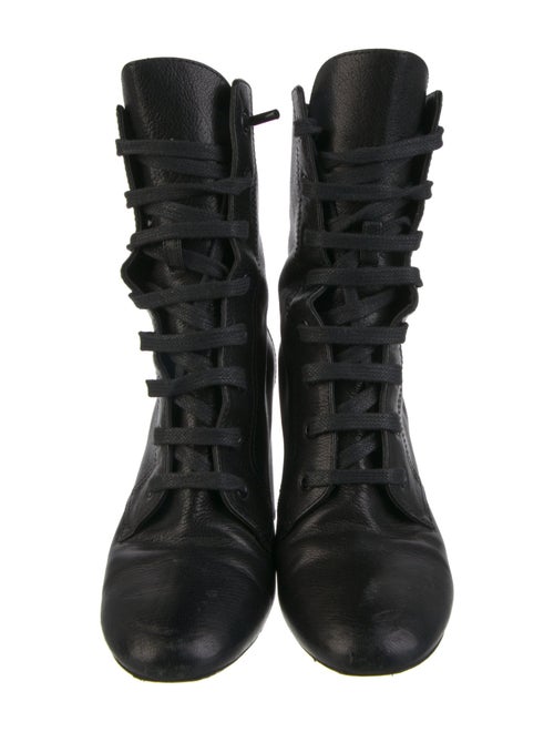 Saint Laurent Leather Lace-Up Boots