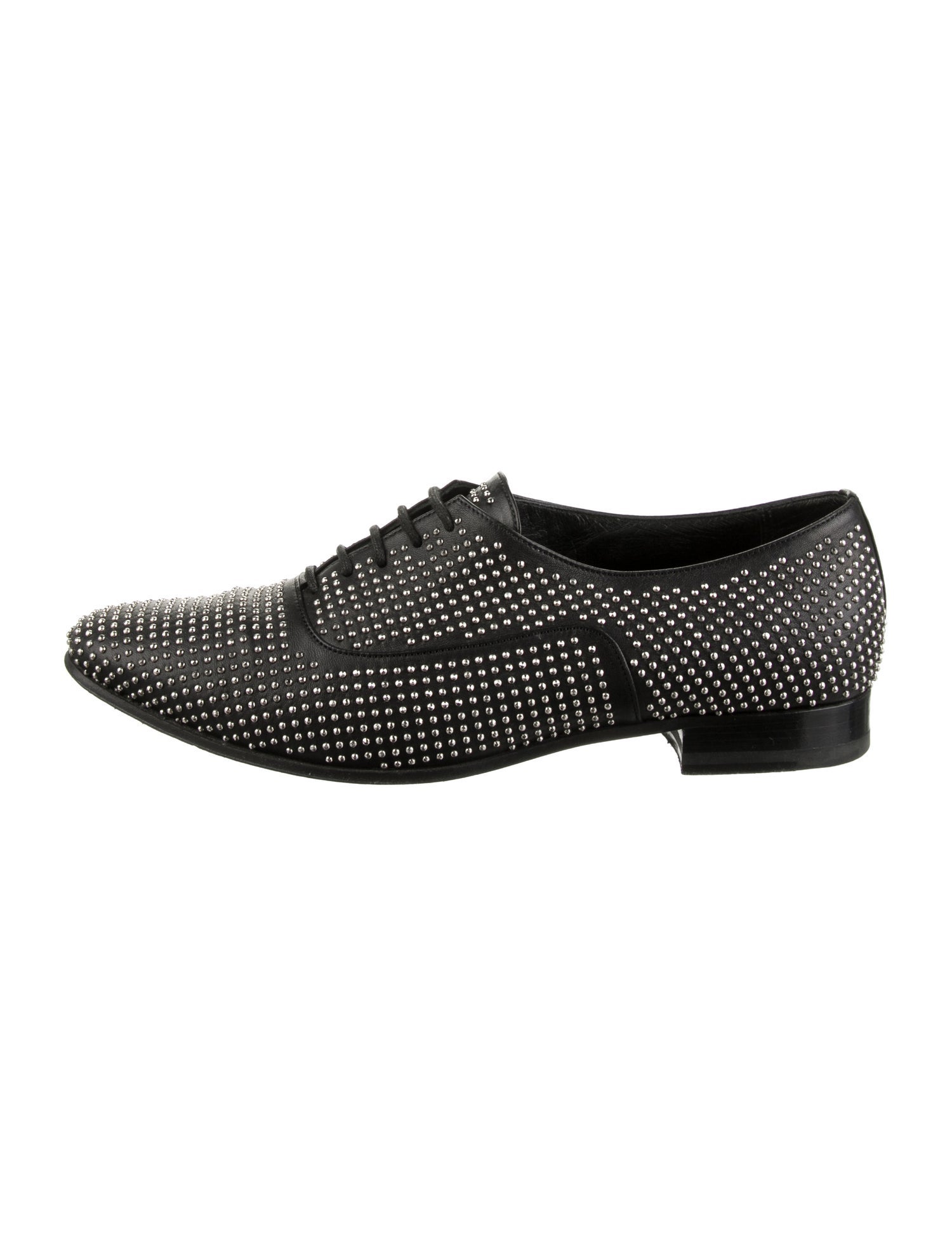 Saint Laurent Leather Studded Accents Oxfords