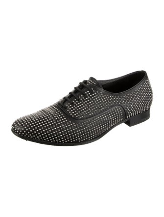 Saint Laurent Leather Studded Accents Oxfords
