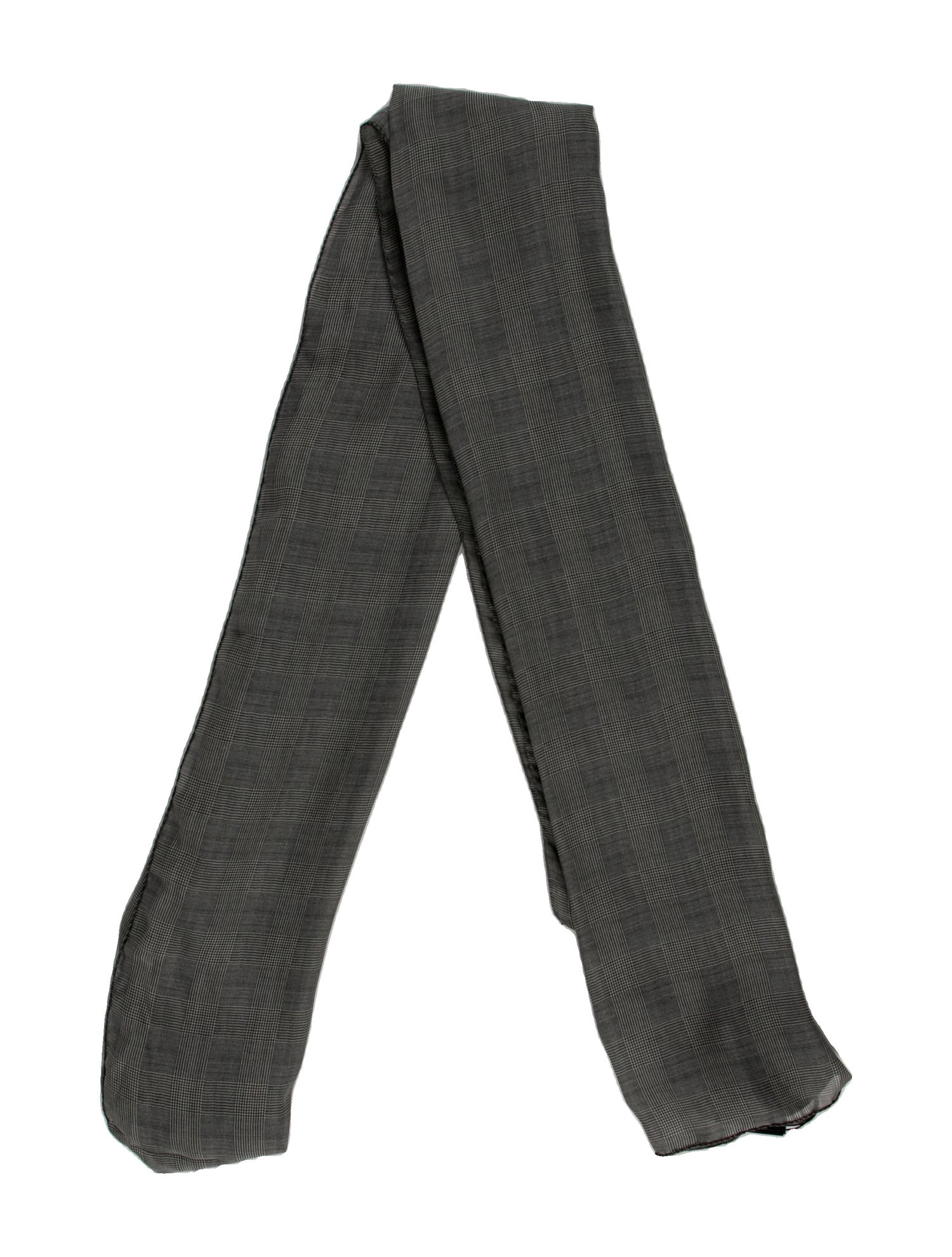 Saint Laurent Silk Plaid Print Shawl w/ Tags