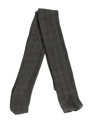 Saint Laurent Scarves and Shawls Silk Plaid Print Shawl