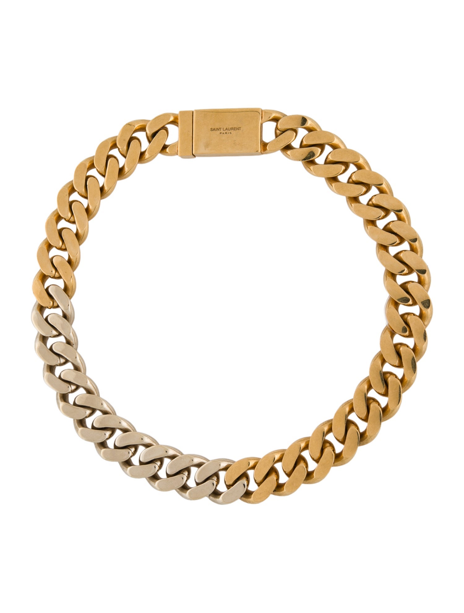 Saint Laurent Two-Tone Large Cuban Chain Necklace