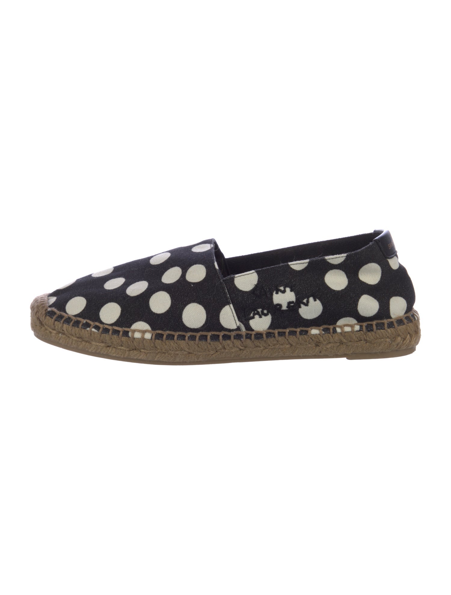 Saint Laurent Canvas Polka Dot Print Espadrilles
