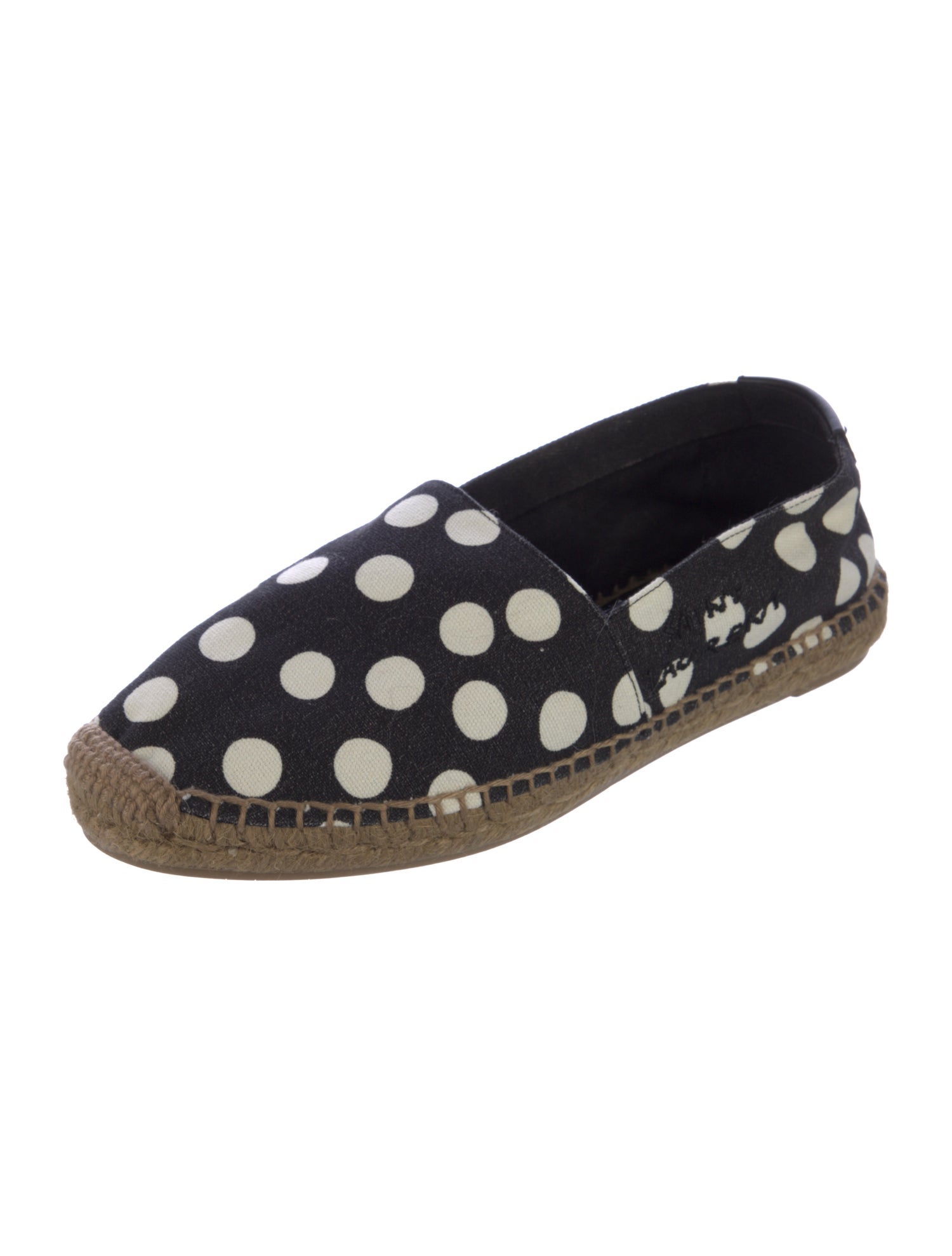 Saint Laurent Canvas Polka Dot Print Espadrilles