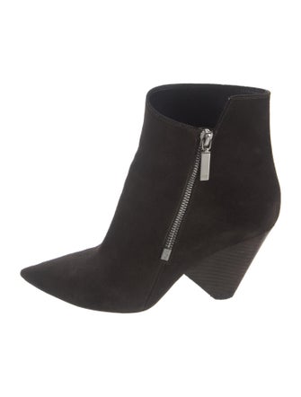 Saint Laurent Suede Leather Trim Embellishment Boots