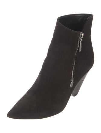 Saint Laurent Suede Leather Trim Embellishment Boots