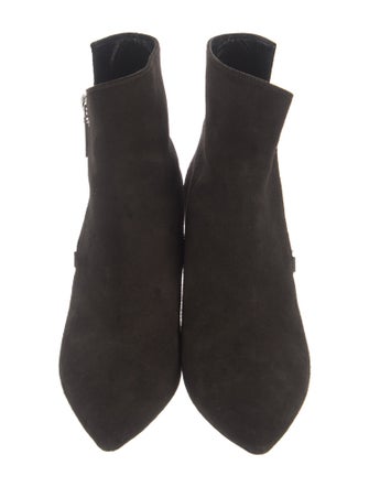 Saint Laurent Suede Leather Trim Embellishment Boots