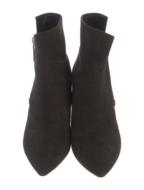 Saint Laurent Suede Leather Trim Embellishment Boots