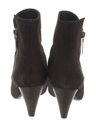 Saint Laurent Suede Leather Trim Embellishment Boots
