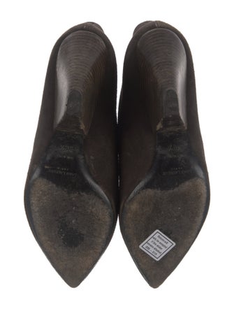 Saint Laurent Suede Leather Trim Embellishment Boots