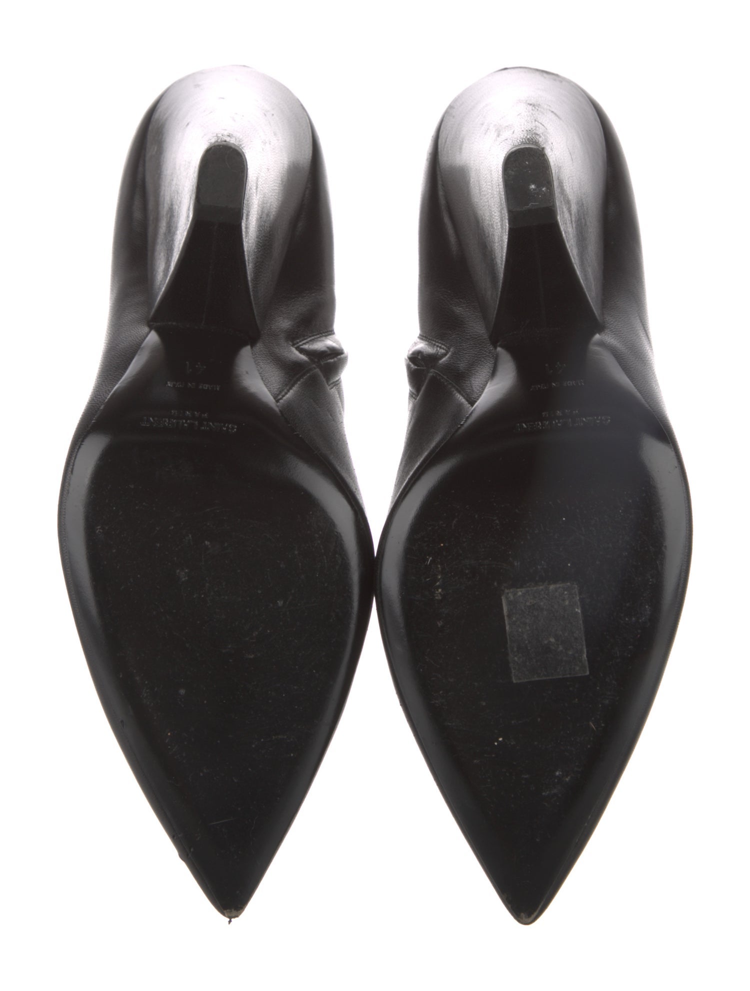 Saint Laurent Leather Crystal Embellishments Boots