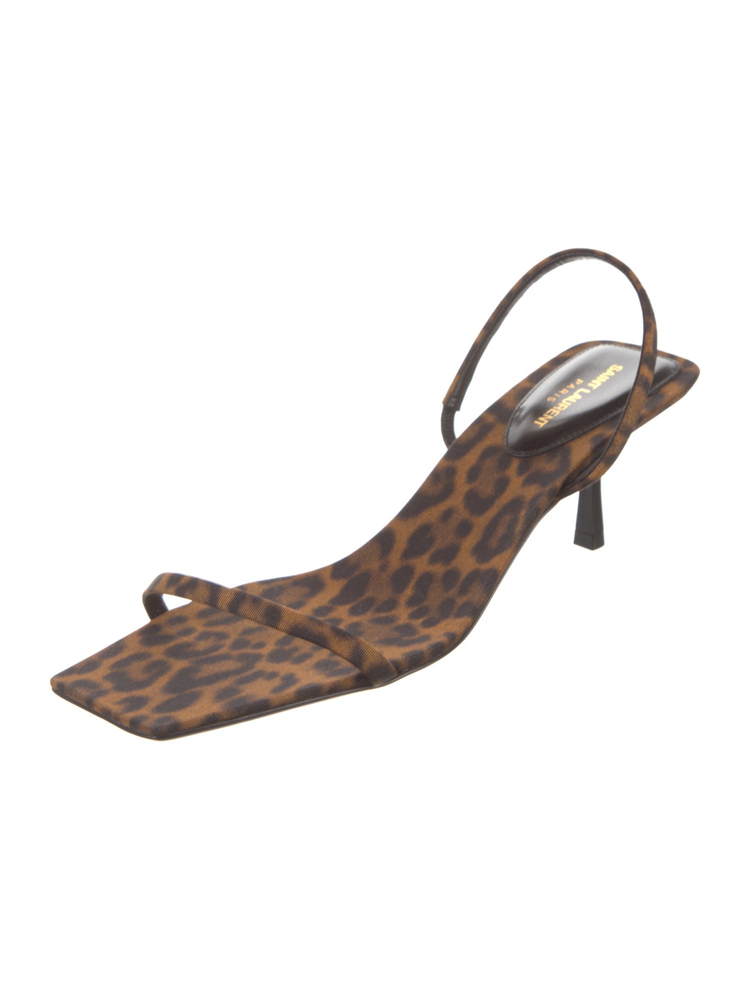 Saint Laurent Animal Print Slingback Sandals w/ Tags