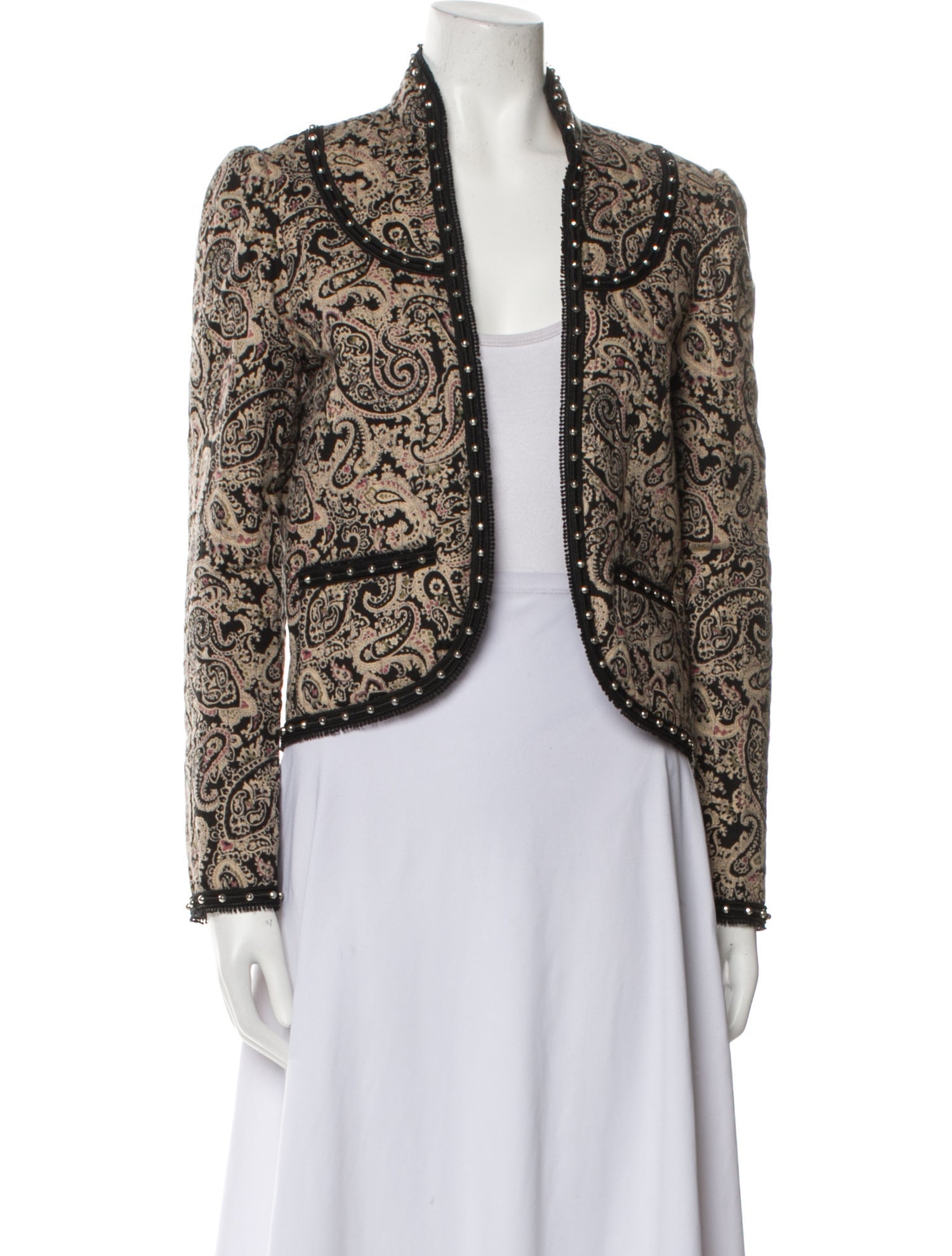 Saint Laurent Tweed Pattern Evening Jacket w/ Tags