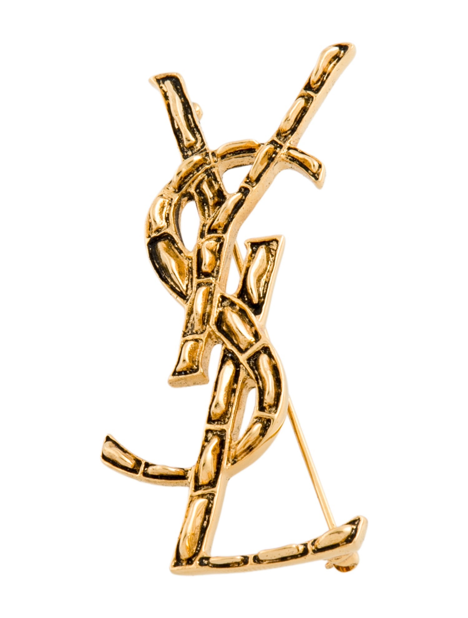Saint Laurent Cassandre Crocodile Brooch