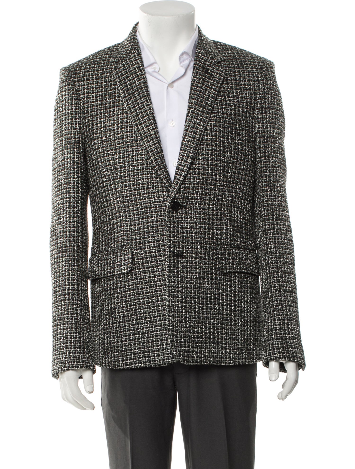 Saint Laurent 2018 Tweed Pattern Blazer