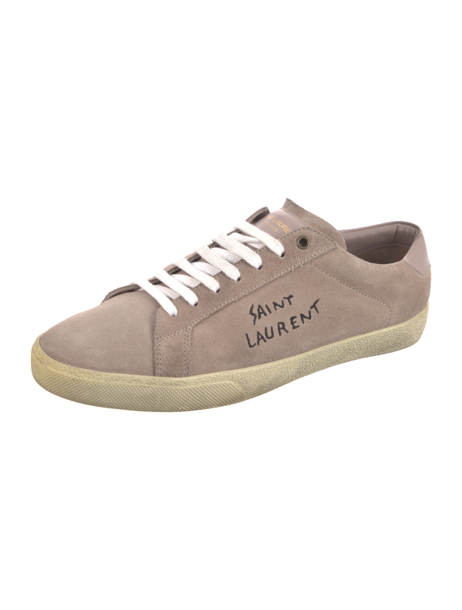 Saint Laurent Suede Graphic Print Sneakers