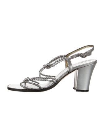 Saint Laurent Leather Slingback Sandals