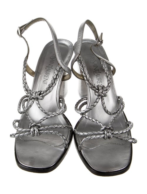 Saint Laurent Leather Slingback Sandals