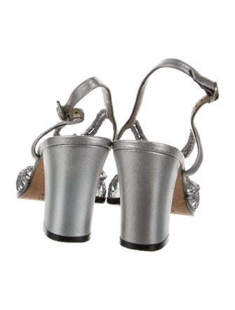 Saint Laurent Leather Slingback Sandals