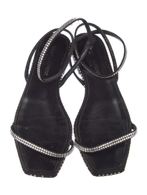 Saint Laurent Leather Crystal Embellishments Sandals