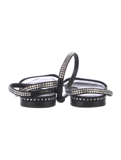 Saint Laurent Leather Crystal Embellishments Sandals