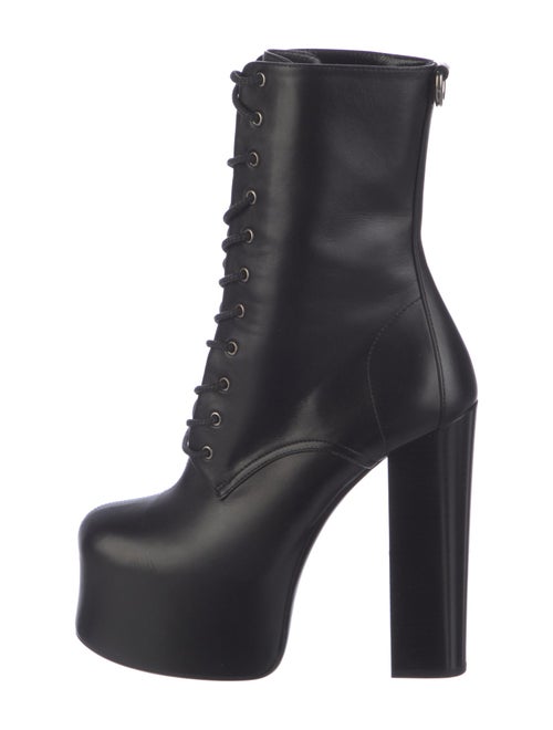 Saint Laurent Leather Lace-Up Boots