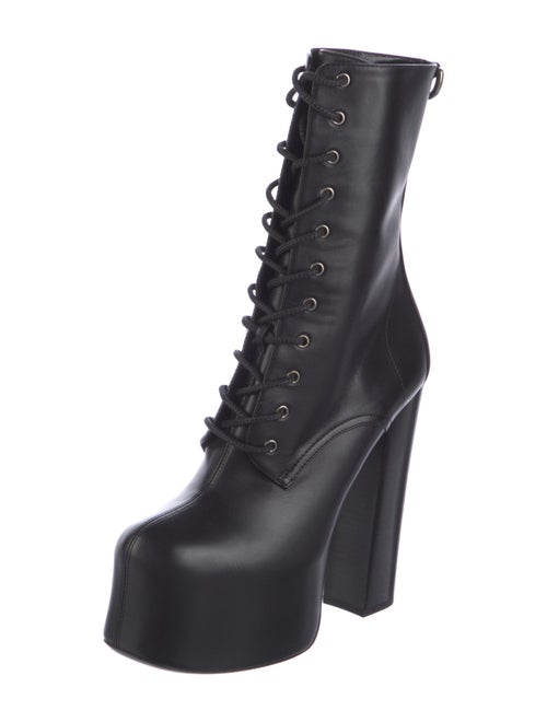 Saint Laurent Leather Lace-Up Boots
