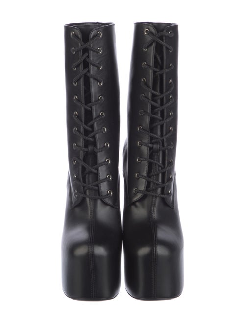 Saint Laurent Leather Lace-Up Boots