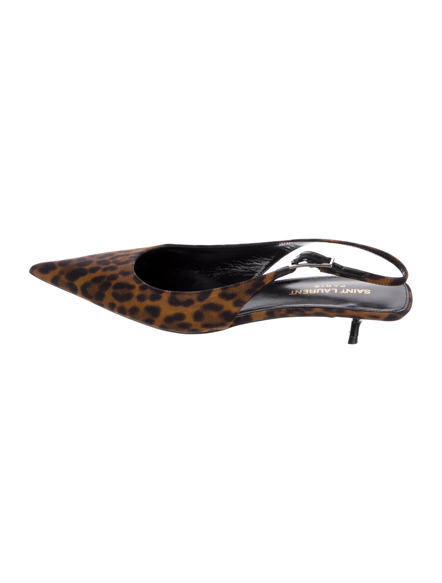 Saint Laurent Nylon Animal Print Slingback Pumps