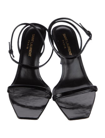 Saint Laurent Patent Leather Slingback Sandals