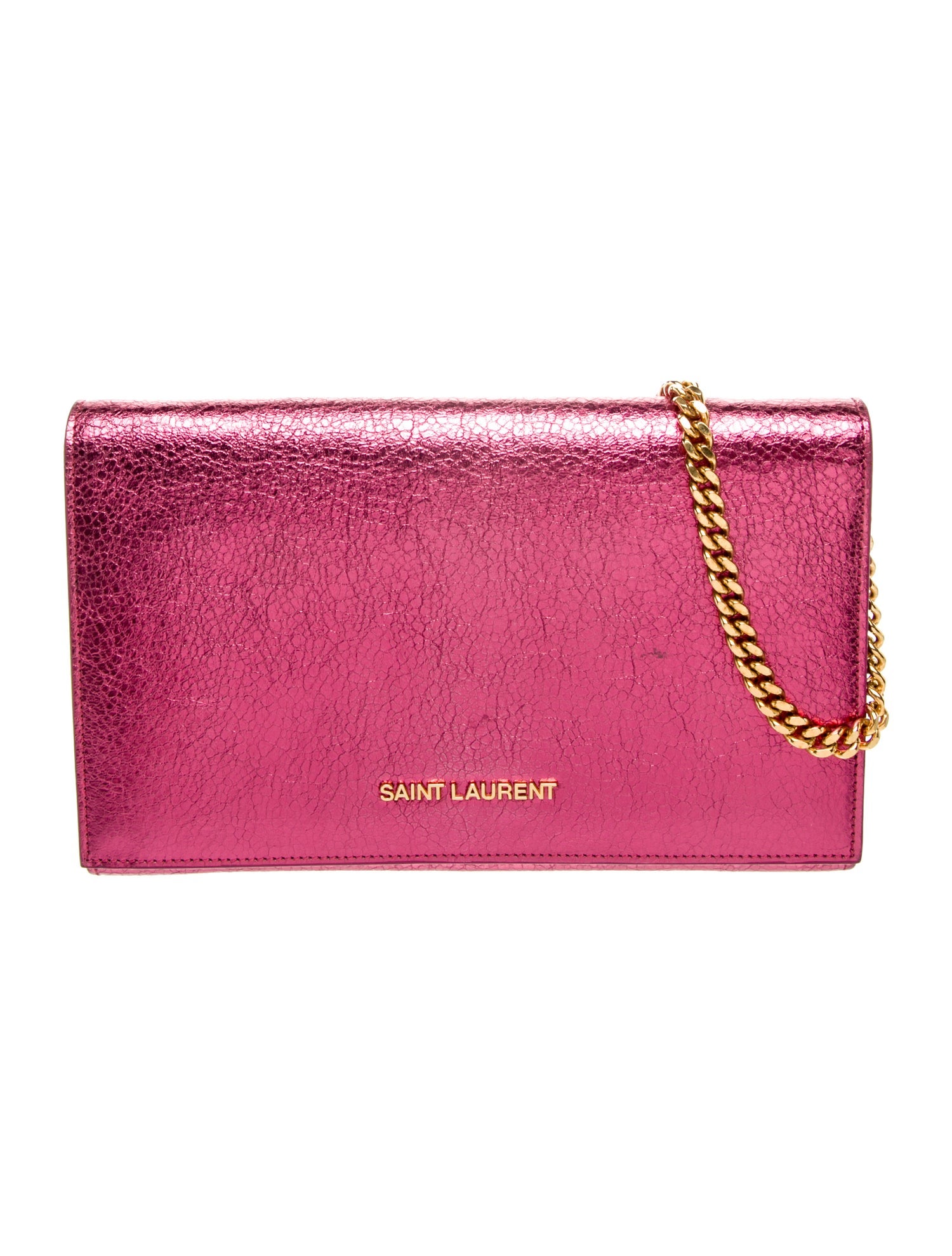 Saint Laurent Leather Wallet on a Chain