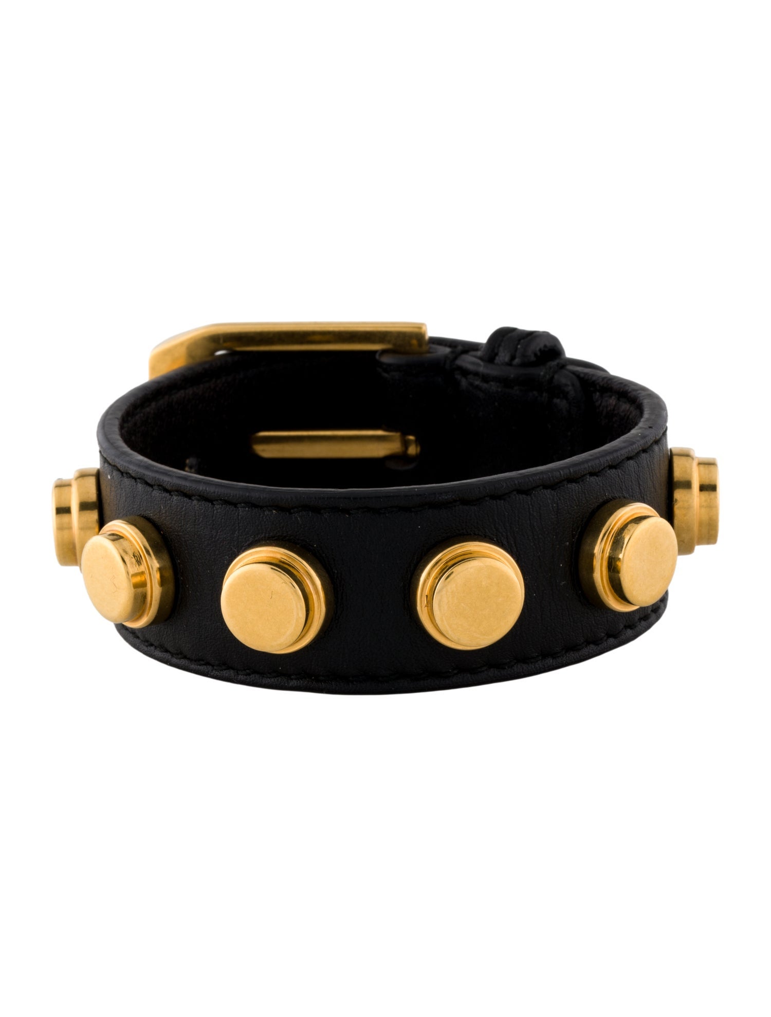 Saint Laurent Stud Leather Wrap Bracelet
