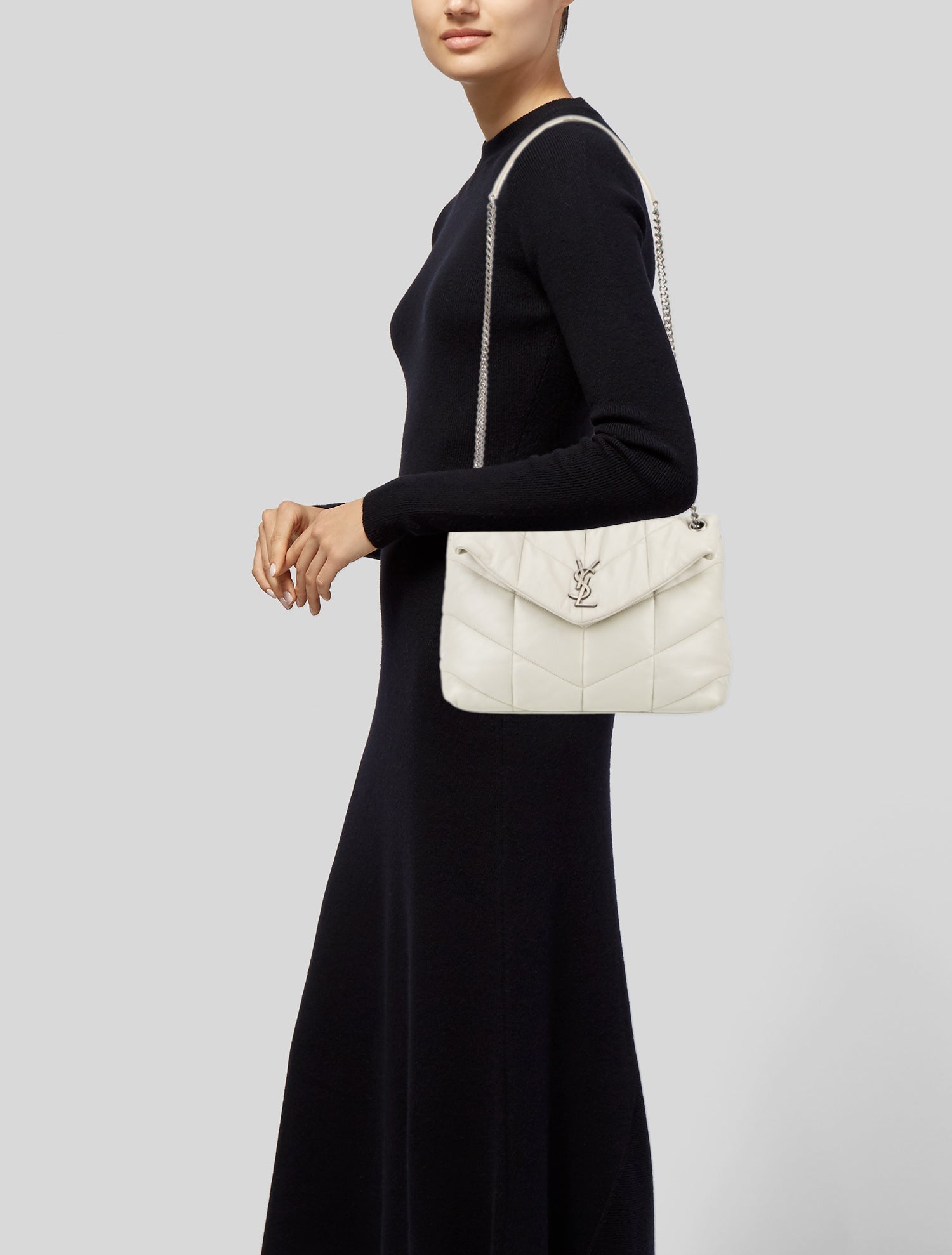 Saint Laurent Leather Puffer Medium