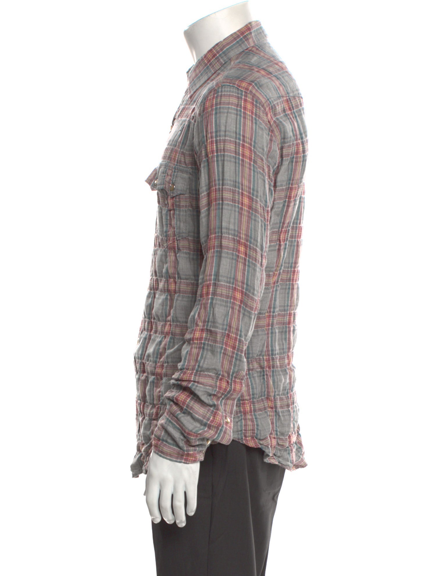 Saint Laurent 2016 Plaid Print Western Shirt